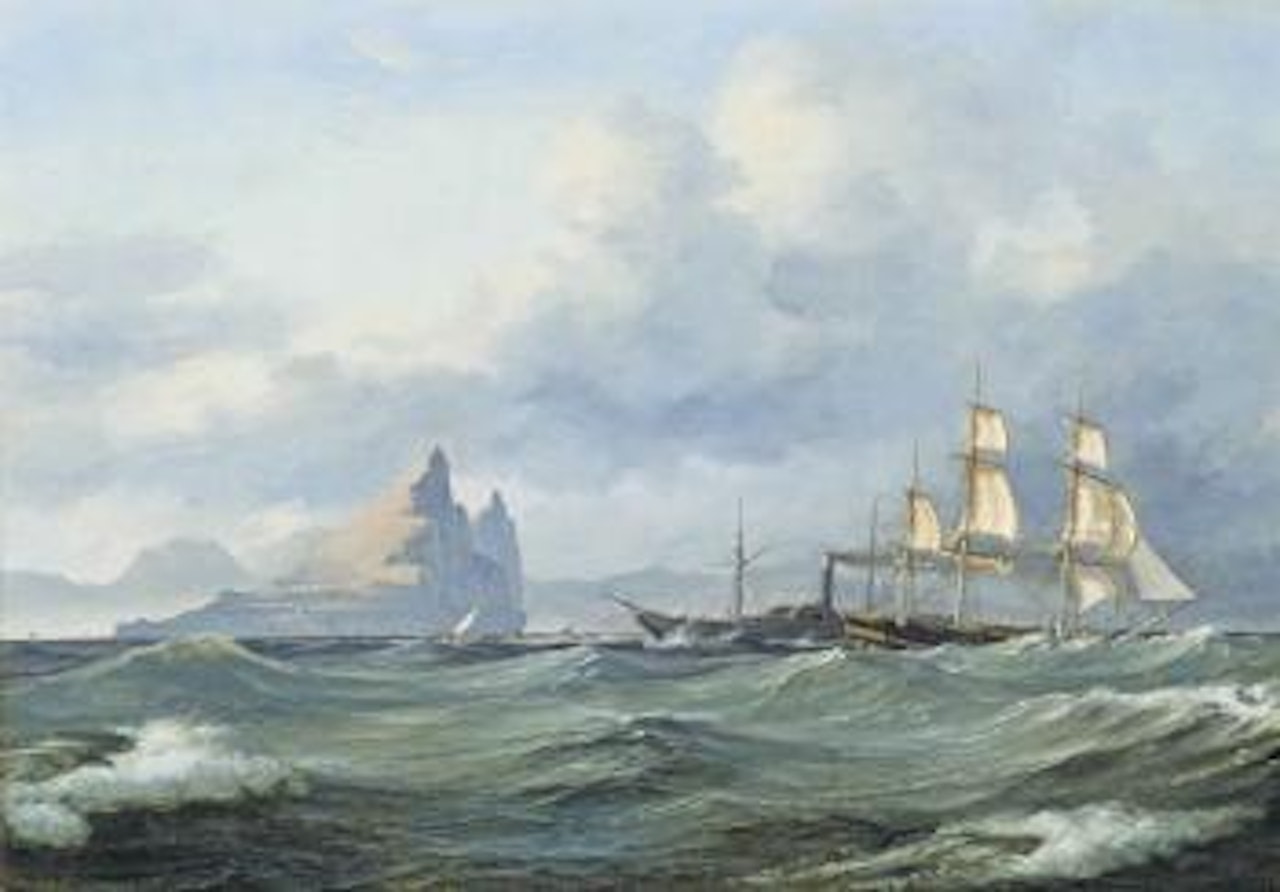 Shipping in the Mediterranean off the Rock of Gibraltar by Anton Melbye