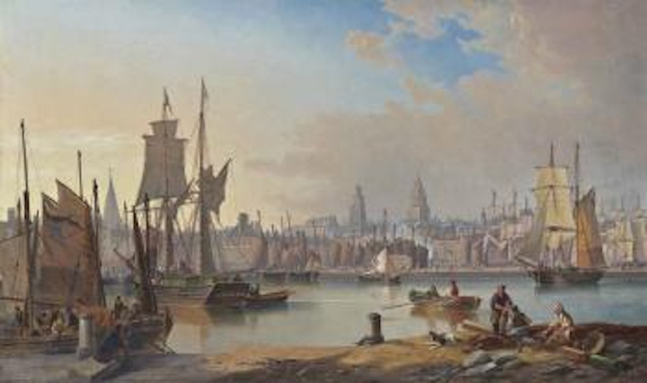 The Crowded Harbour at Calais by John Wilson Carmichael