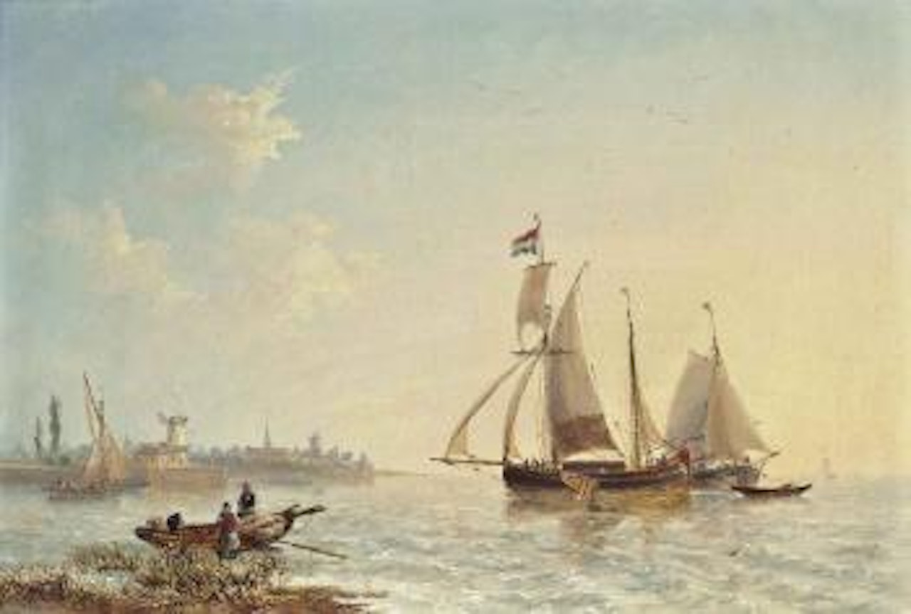 Dutch fishing Boats in shallow Waters off the low Countries by John Wilson Carmichael