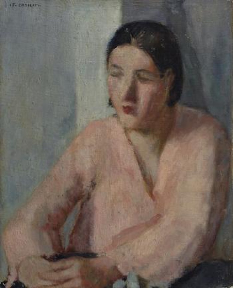 Donna con la Camicetta Rosa by Felice Casorati