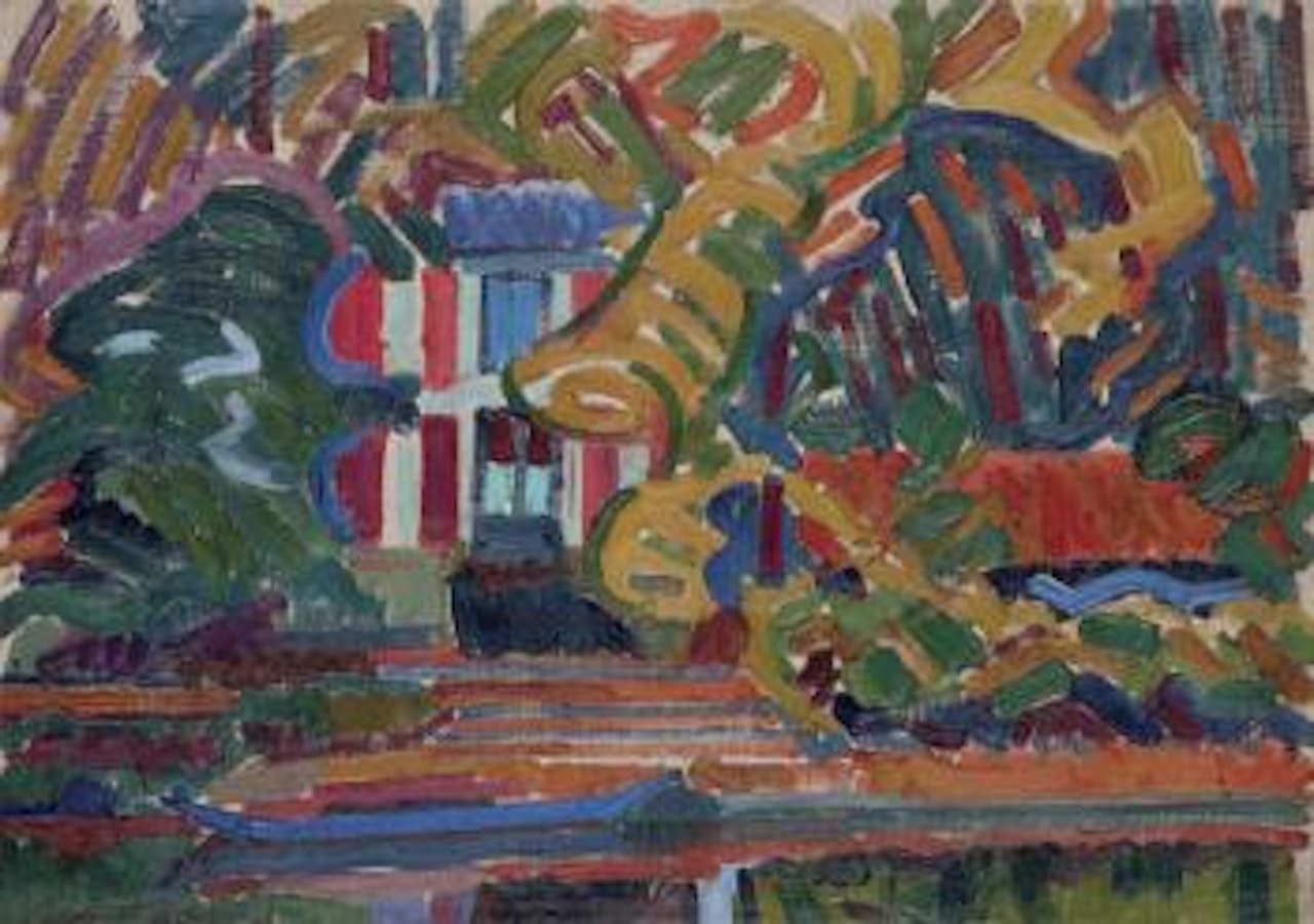 Perron entouré d'arbres by Auguste Herbin