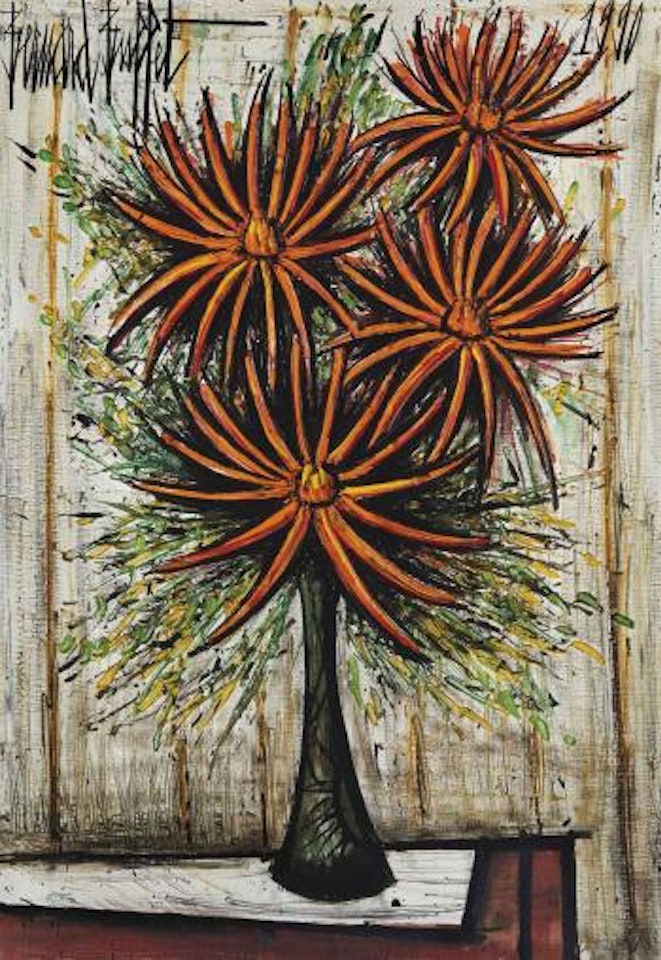 Dalhias dans un vase de Gallé by Bernard Buffet