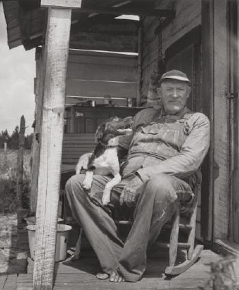 Old Man on Porch by Berenice Abbott