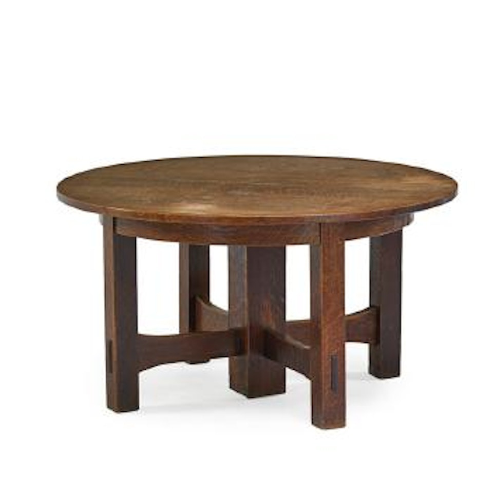 Five-legged Dining Table by Gustav Stickley