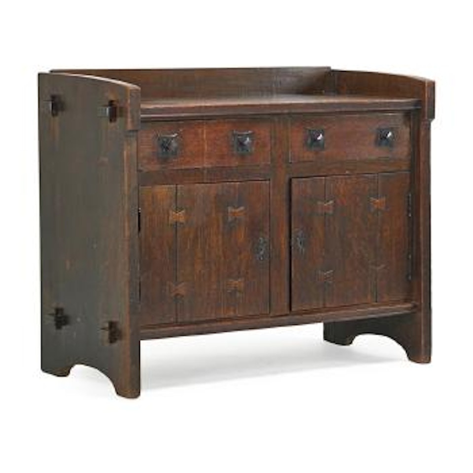 Sideboard with butterfly insets by Gustav Stickley