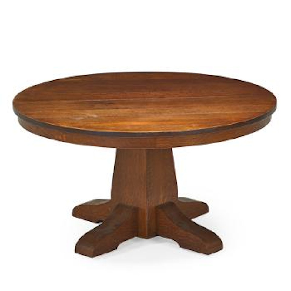 Pedestal Dining Table by Gustav Stickley