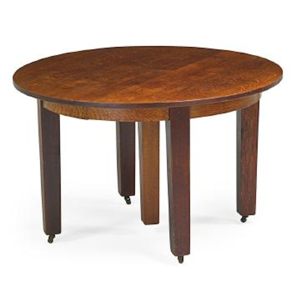 Five-leg Dining Table by Gustav Stickley