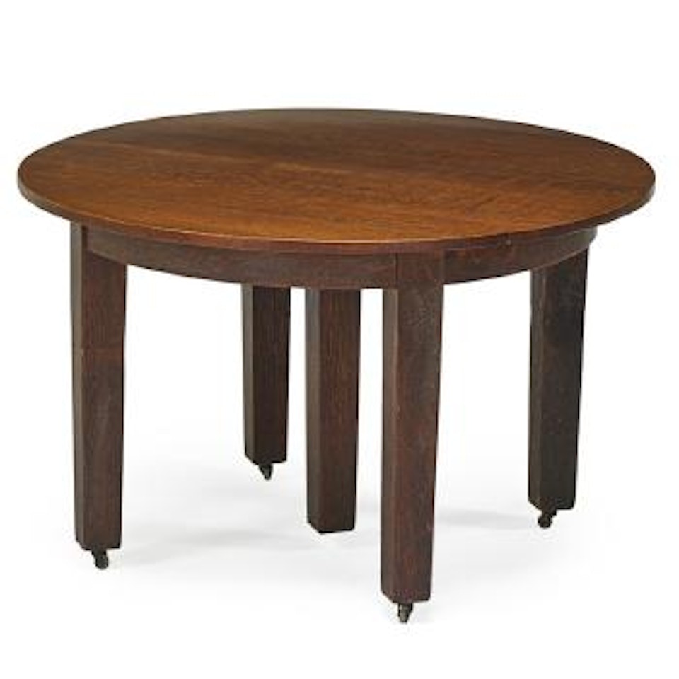 Five-leg Dining Table by Gustav Stickley