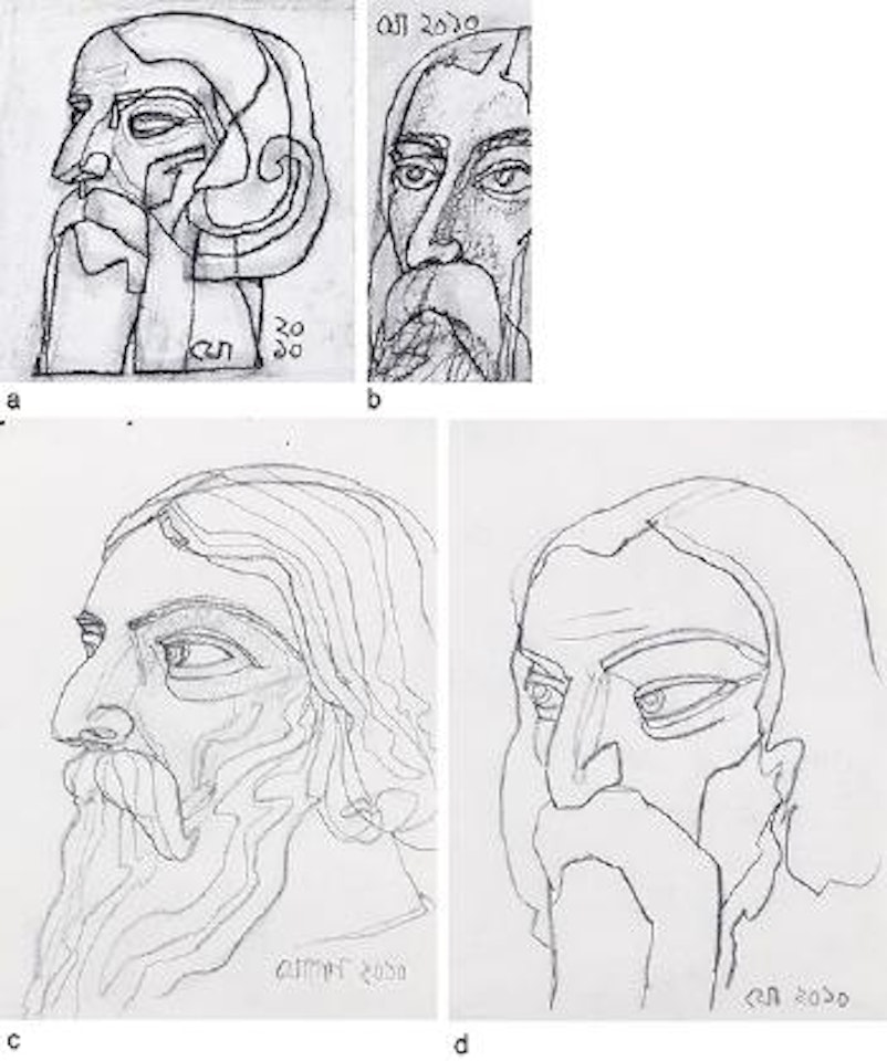 Untitled (Portraits of Rabindranath Tagore) by Jogen Chowdhury