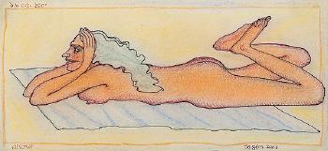 Reclining nude by Jogen Chowdhury