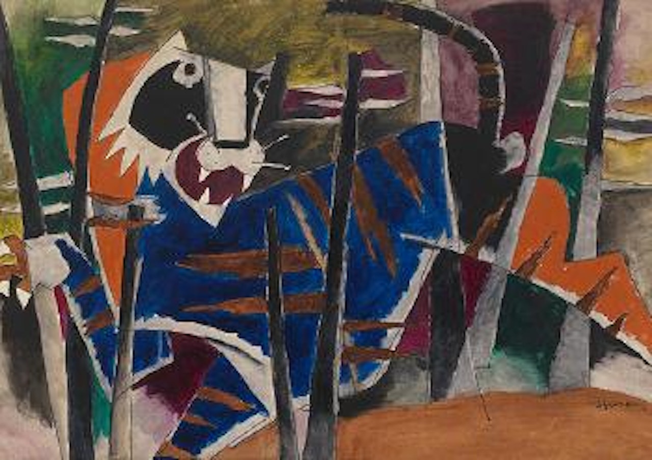 Untitled (Tiger) by M.F. Husain