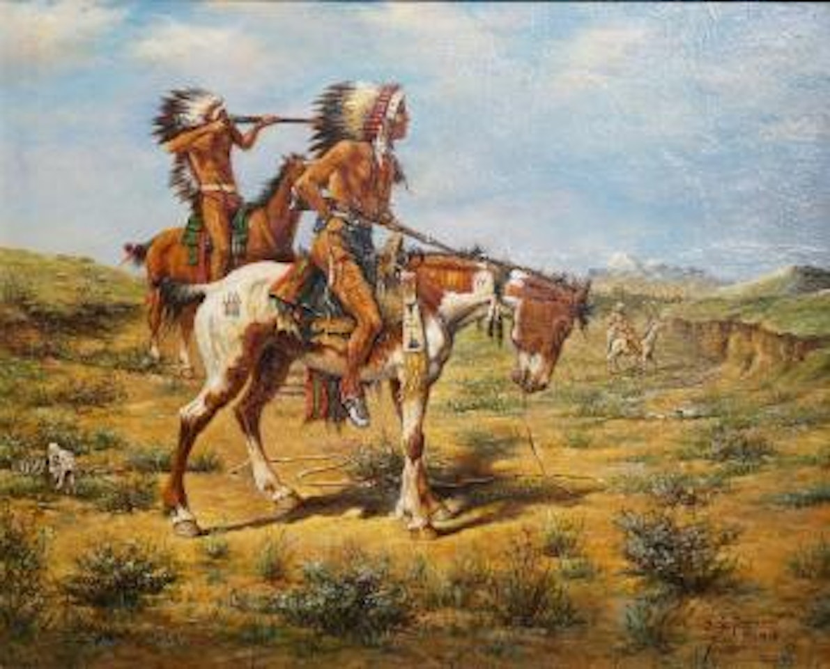 Blackfoot encounter by Edgar S. Paxson