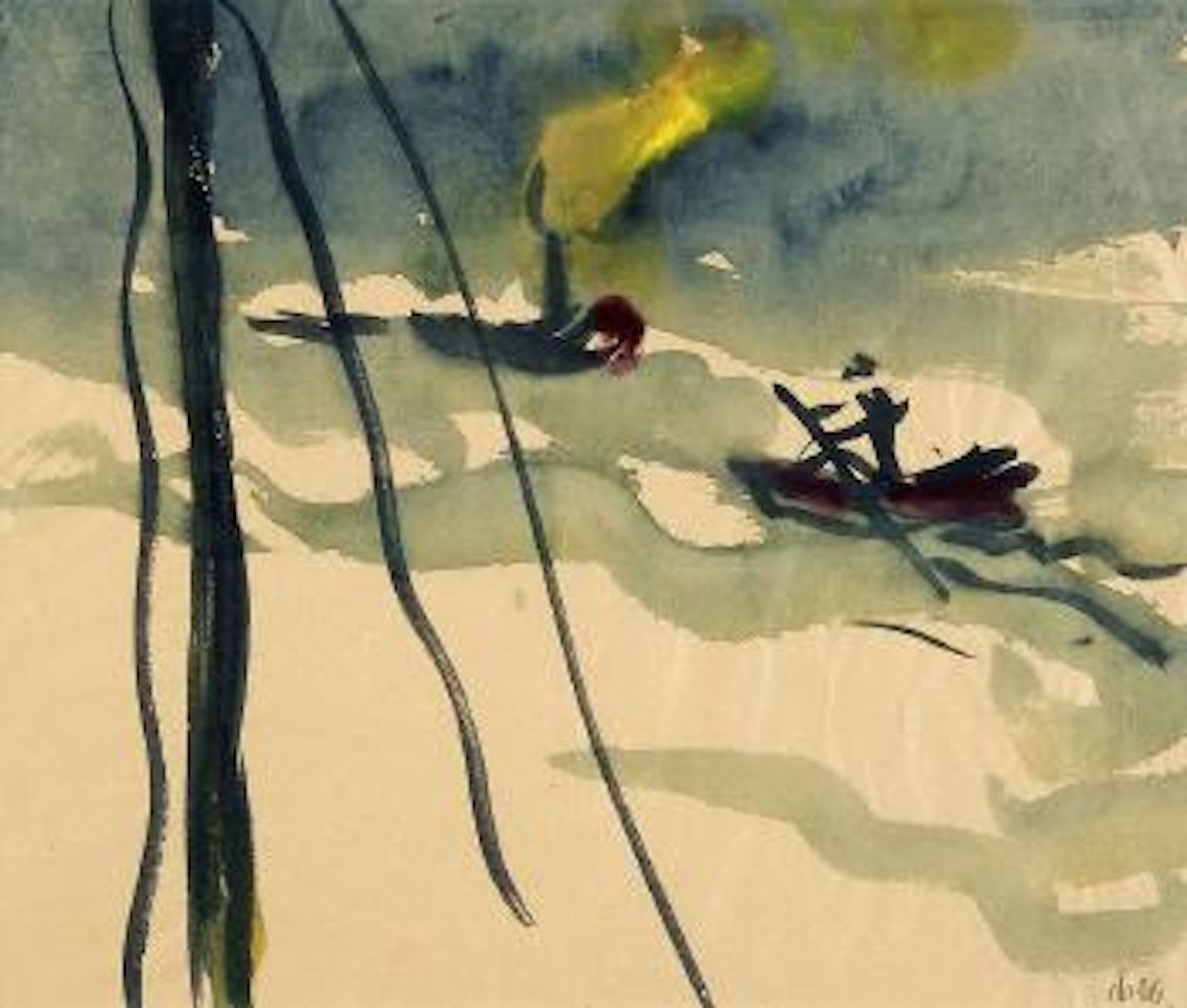 Dampfer und Boot by Emil Nolde