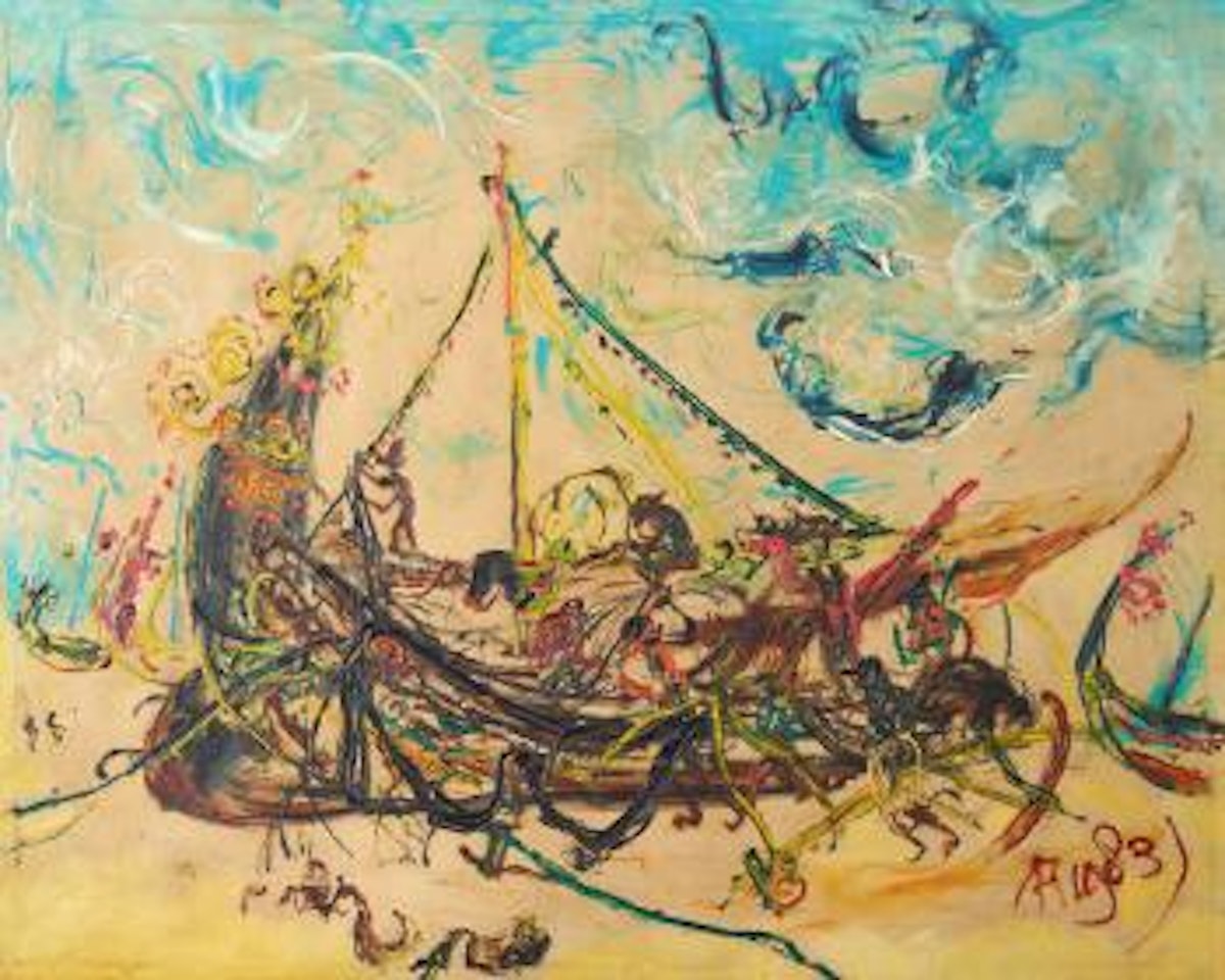 Madurese boat by Affandi