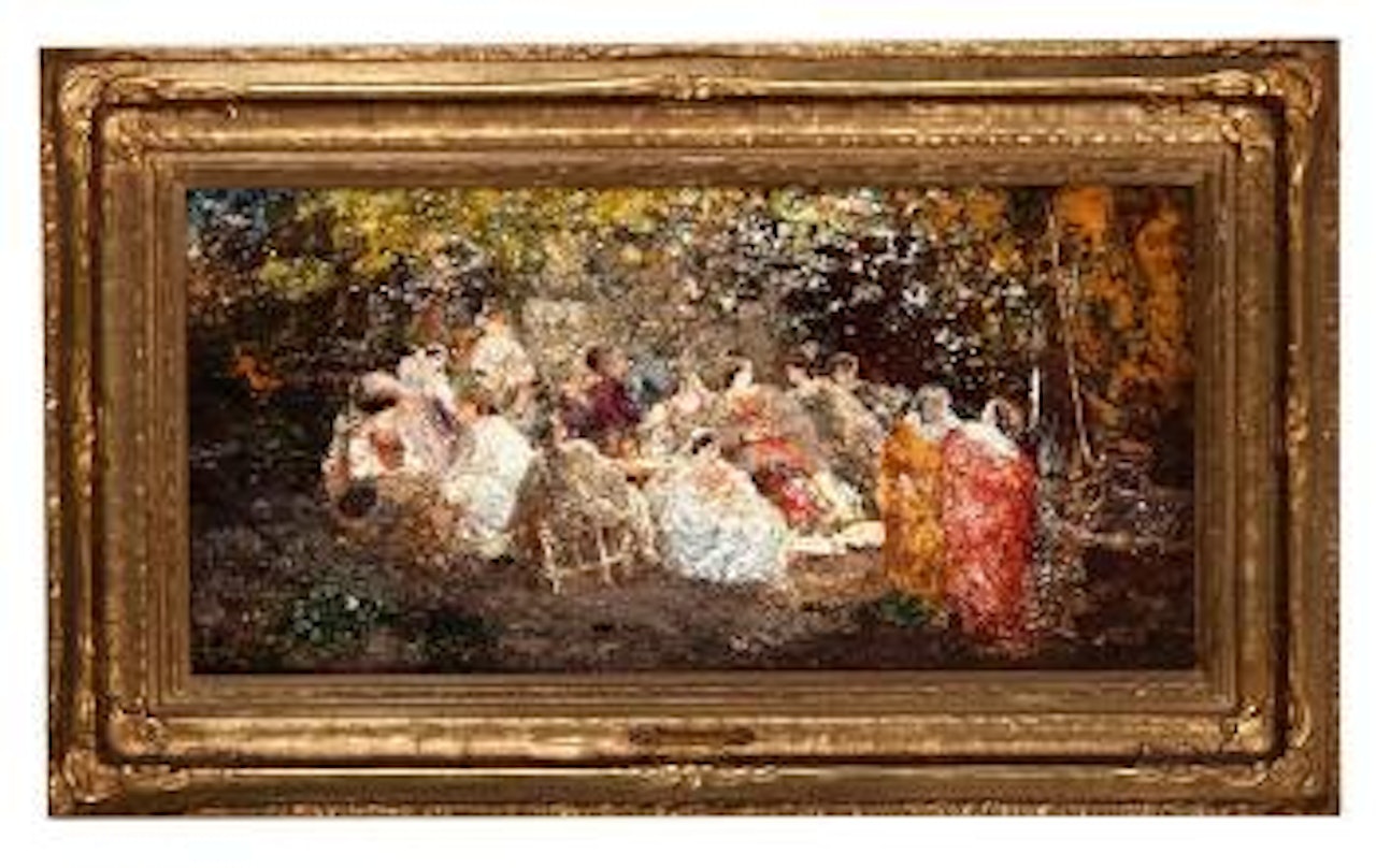 Nocturnal Forest Scene by Adolphe Monticelli