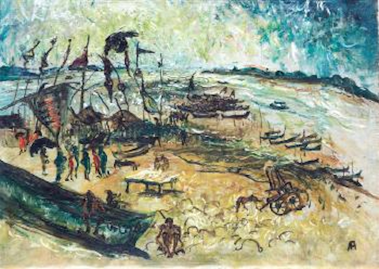 Sungai di India (River in India) by Affandi
