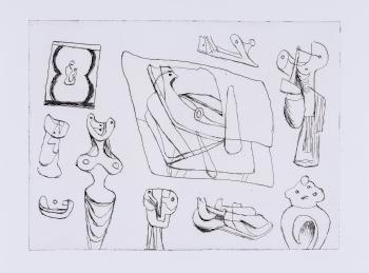 Sculptural ideas 7 (c.586) by Henry Moore