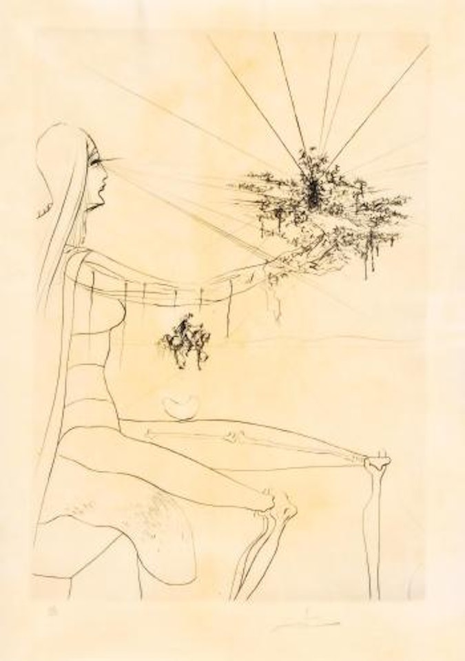 C'est très loin... From Roi, je t'attends à Babylon (f.73-8H) by Salvador Dali