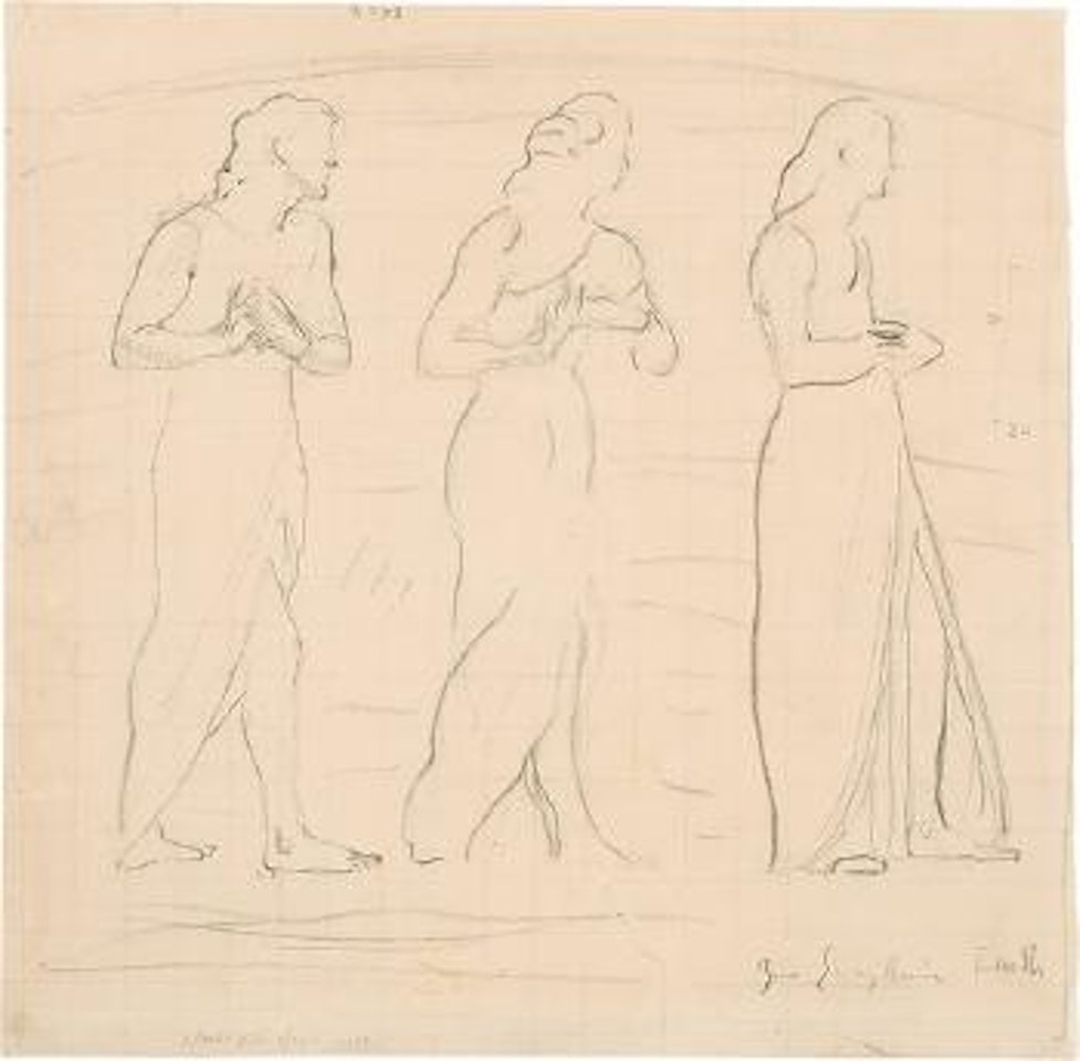 Studie zu Empfindung, mit 3 Figuren by Ferdinand Hodler