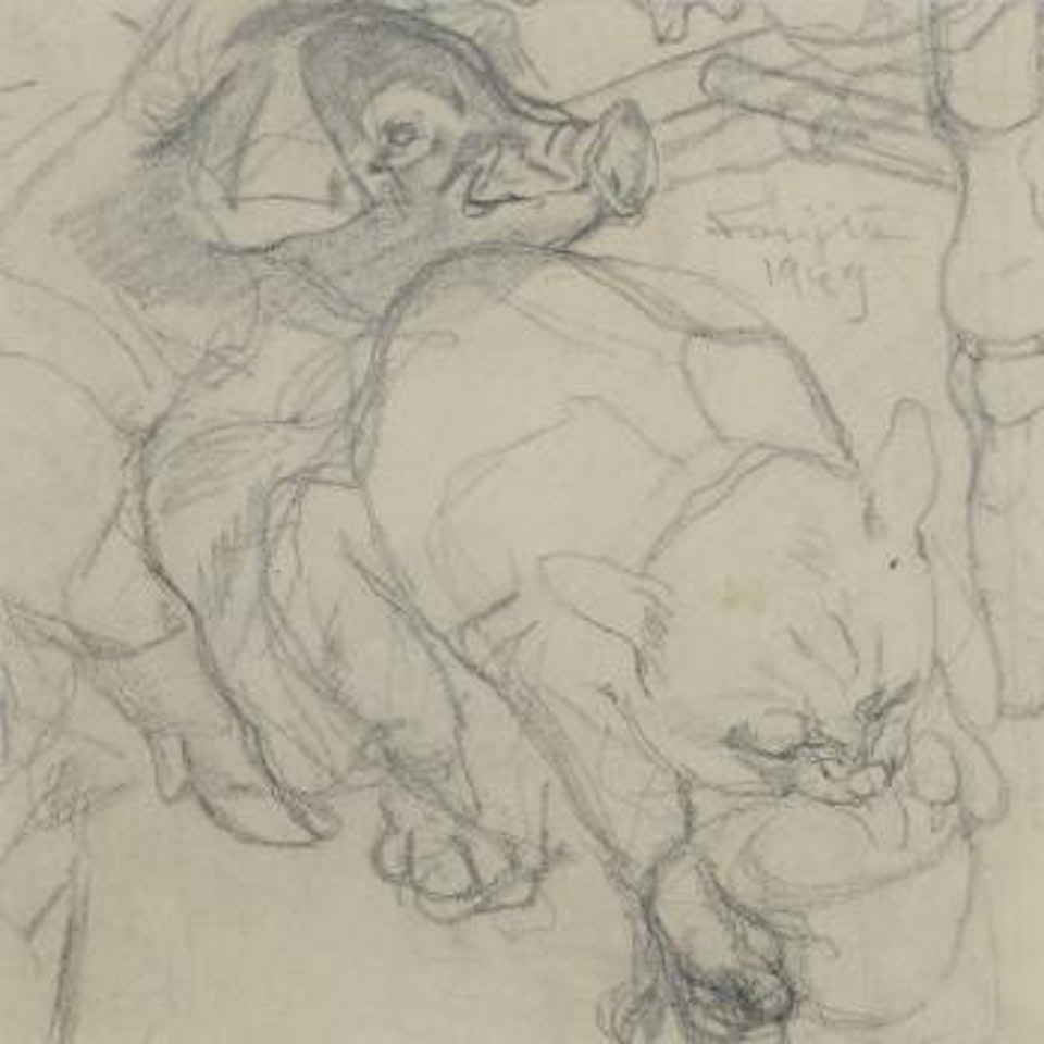 Chat et cochon by Leonard Tsuguharu Foujita