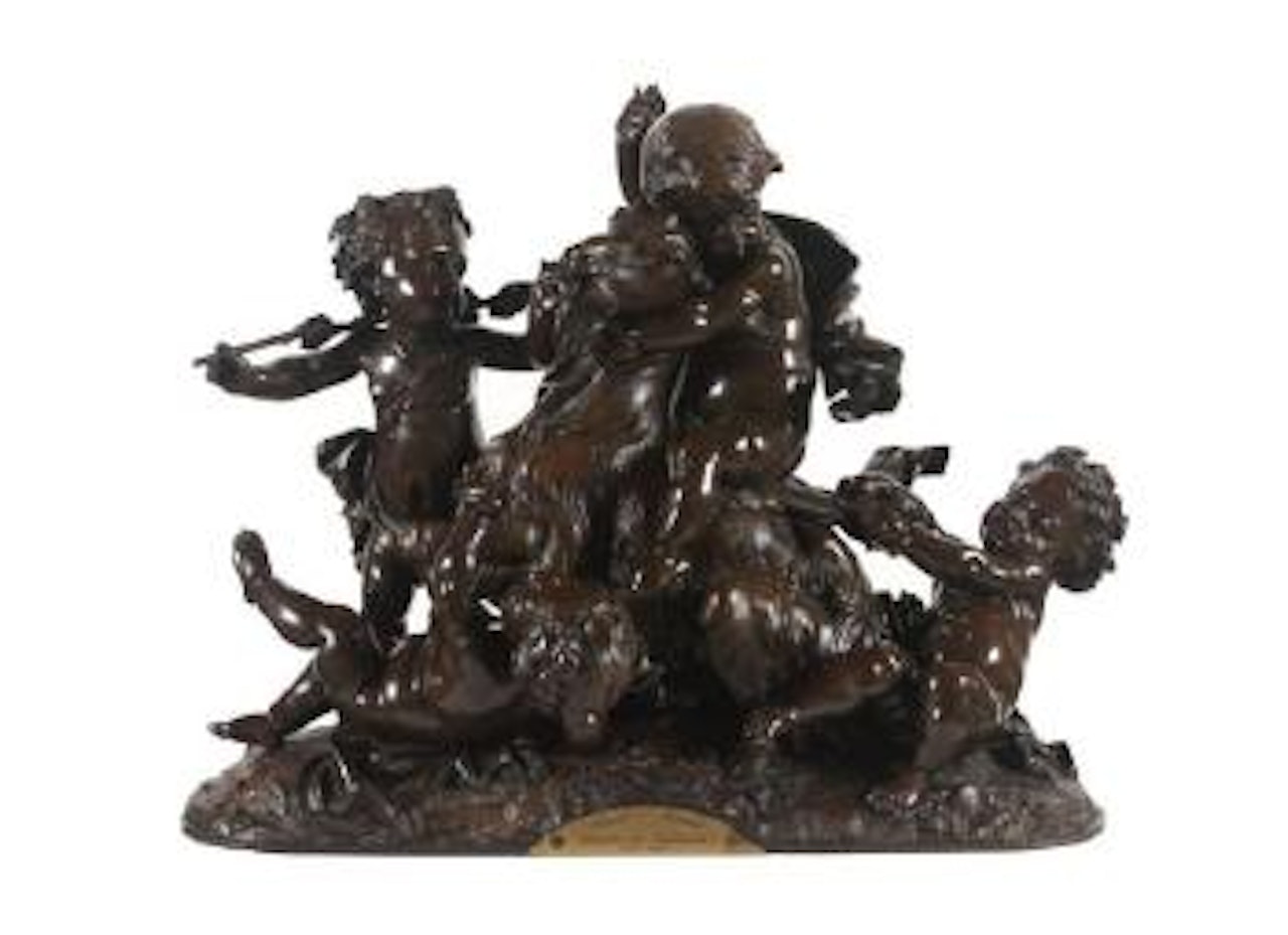 Des enfants de Bacchus jouant avec un bouc by Albert-Ernest Carrier-Belleuse