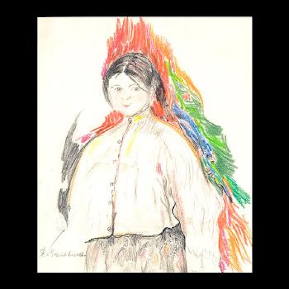 Study of a Girl with Colors by Filip Malyavin