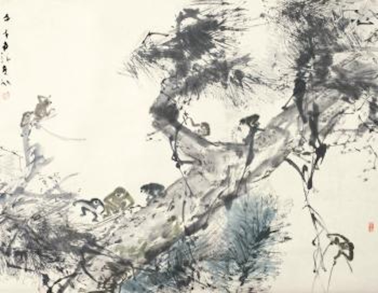 Eight Gibbons by Chen Wen Hsi