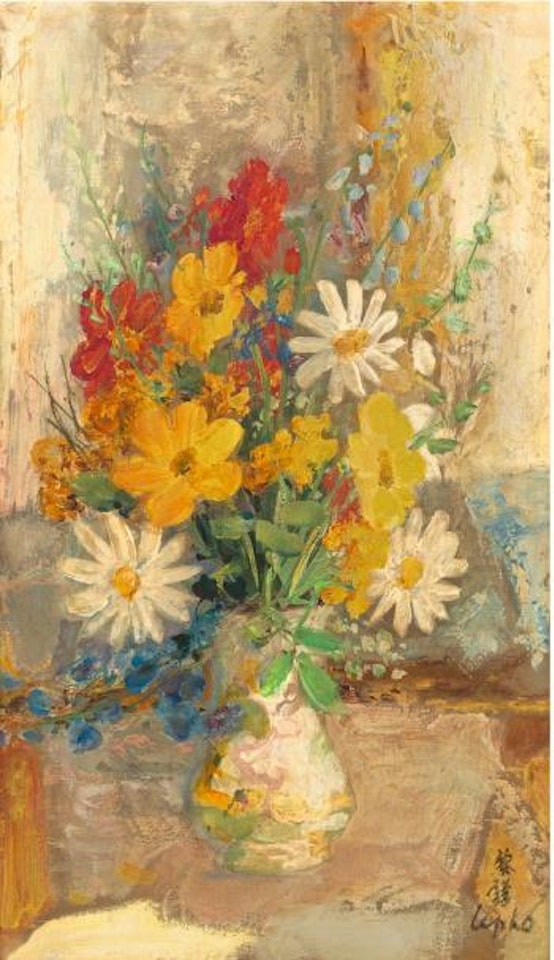 Marguerites Et Dalhias by Le Pho