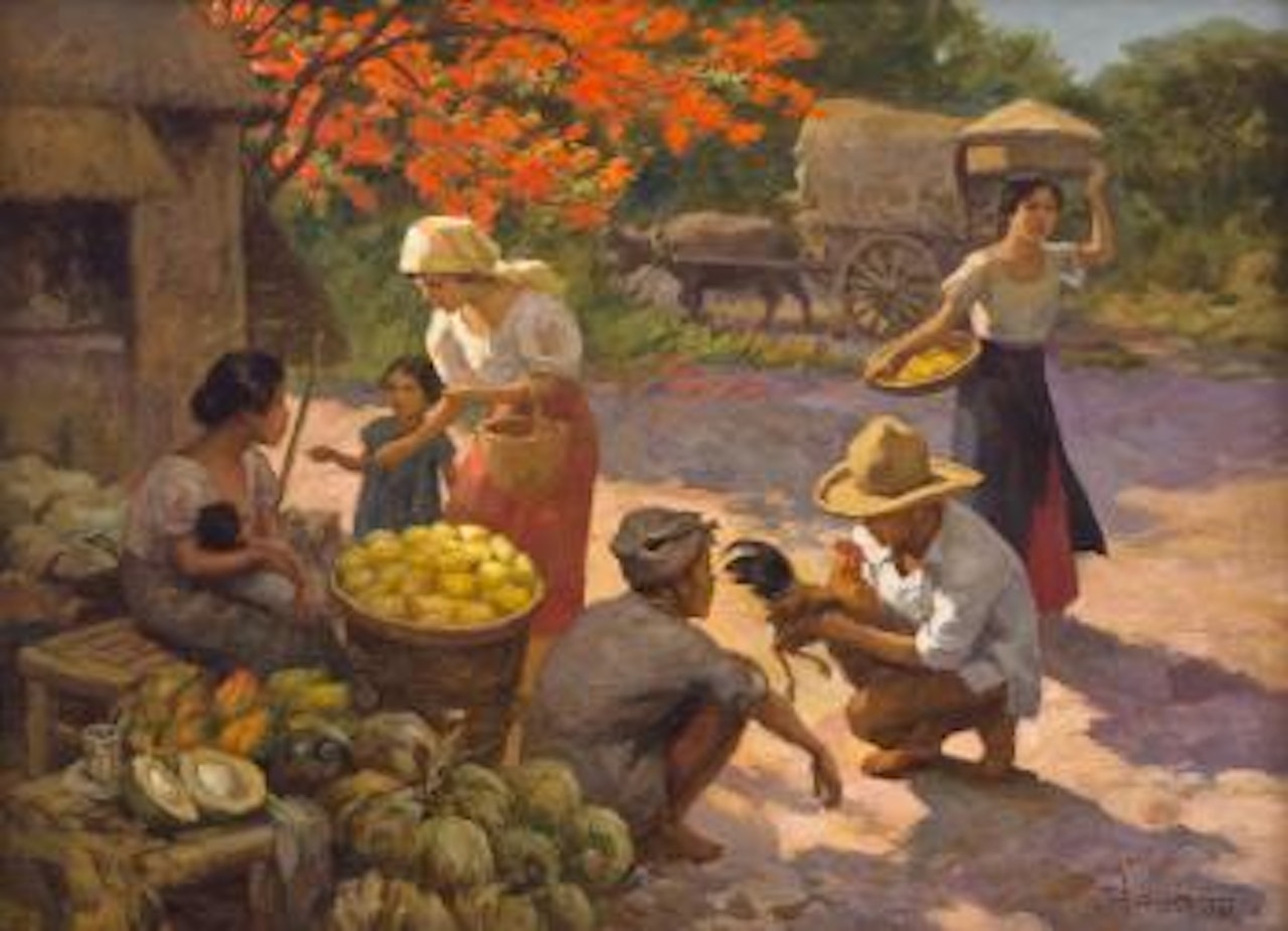 Barrio Market by Fernando Amorsolo
