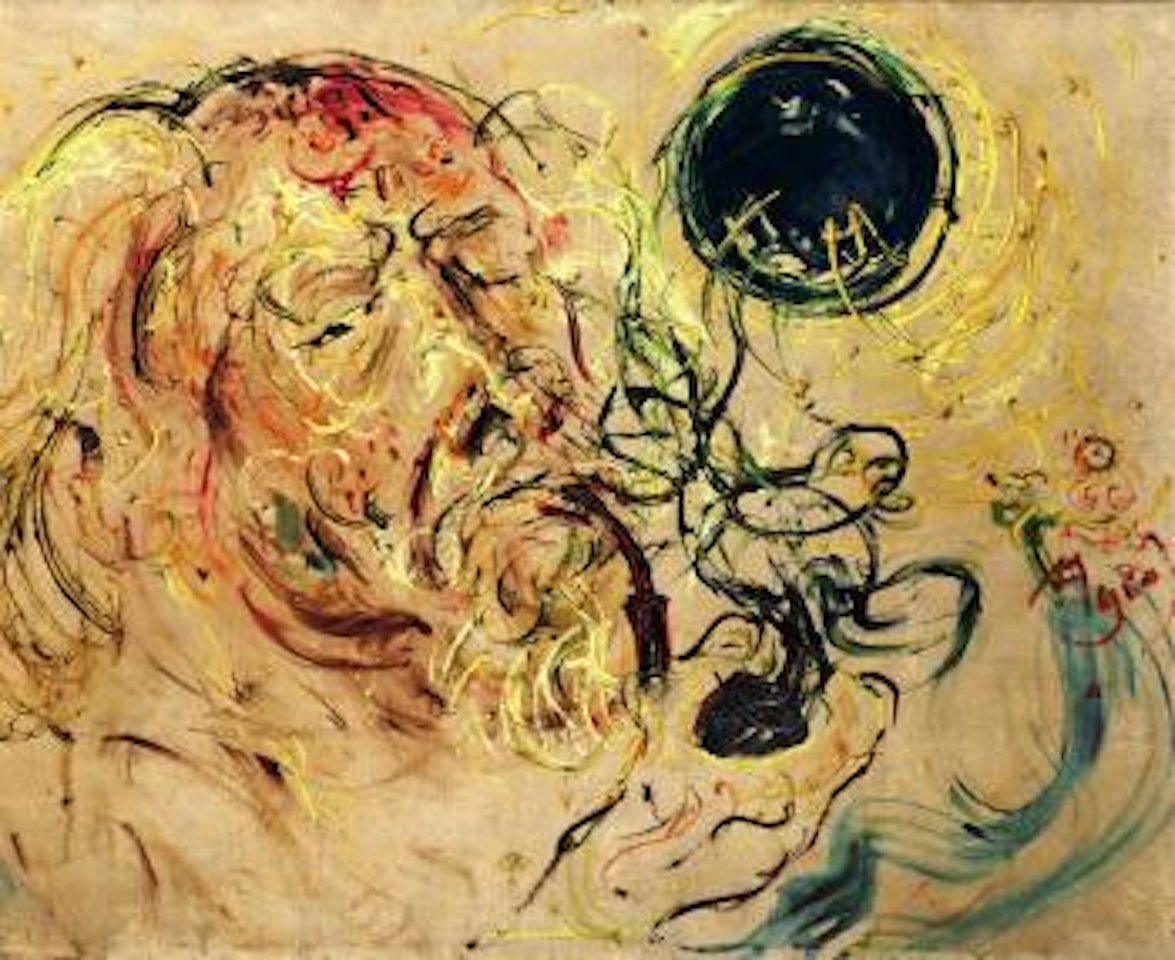 Self Portrait with Eclipse by Affandi