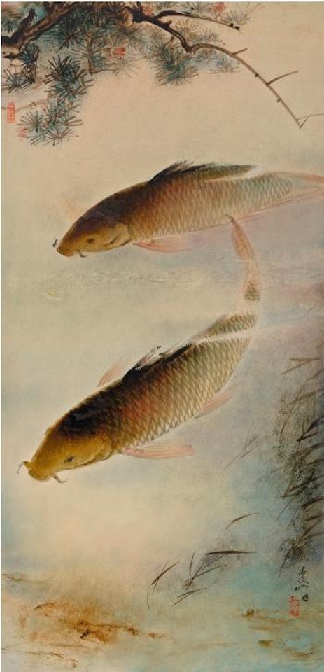 A Pair of Carps by Lee Man Fong