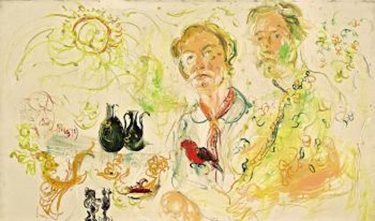Portrait of Ambassador Jack Lydman and Wife with Self-portrait of Affandi by Affandi