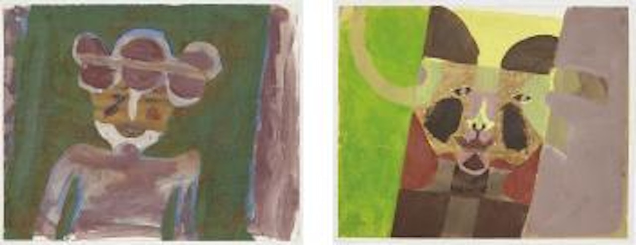 Two Works: (i) Tres bolas (ii) Hombre sonriendo en verde by Francisco Toledo
