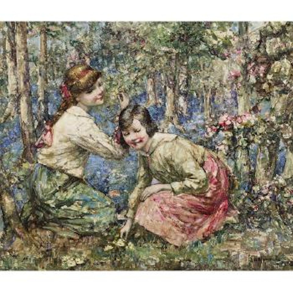Gathering Bluebells by Edward Atkinson Hornel