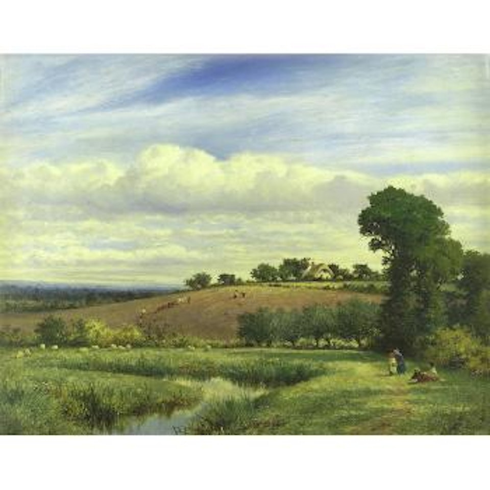 A Fine Summer's day near Whittington, Worcestershire by Benjamin Williams Leader