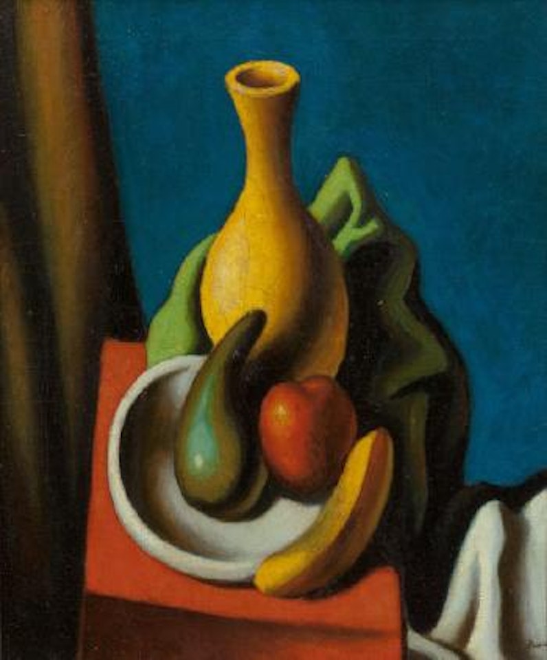 Still Life with Vase and Fruit by Thomas Hart Benton