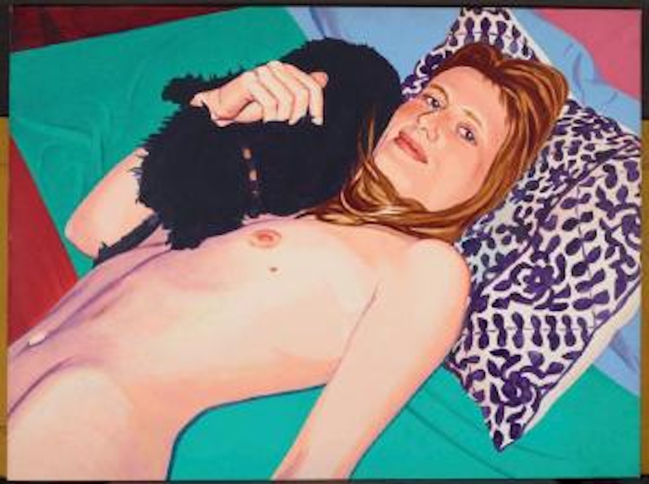 La blonde au petit chien by Bernard Rancillac
