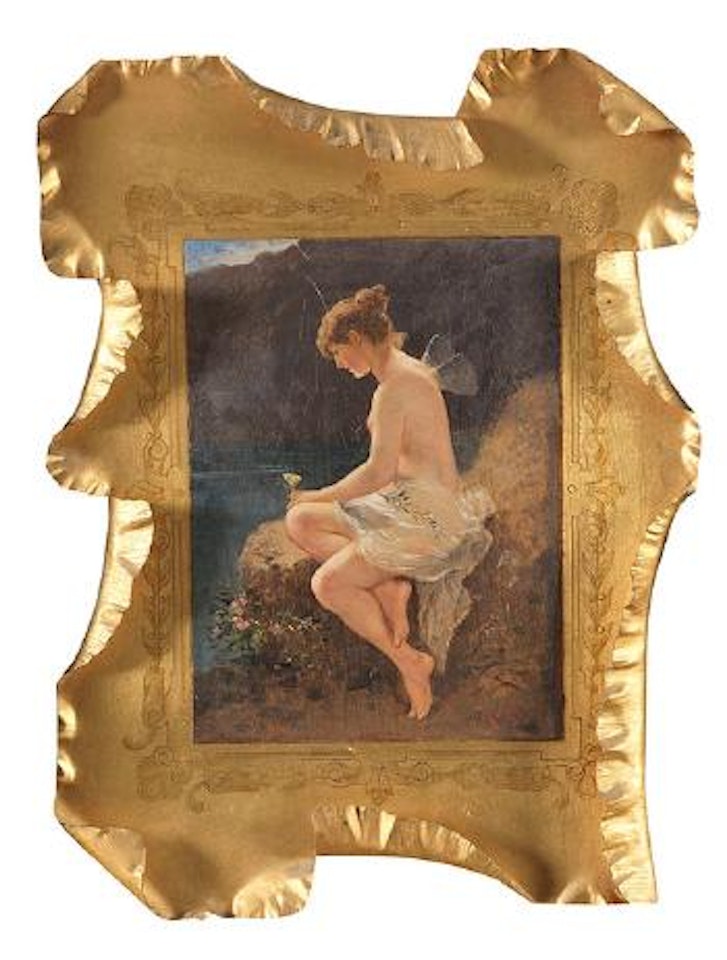 Psyche mit Schmetterling am Seeufer by Wilhelm Kray