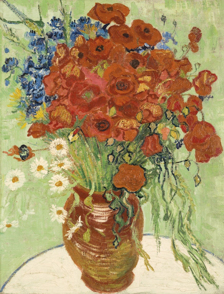 NATURE MORTE, VASE AUX MARGUERITES ET COQUELICOTS by Vincent van Gogh