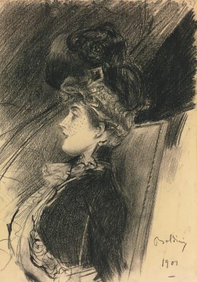 Signora Seduta Di Profilo by Giovanni Boldini