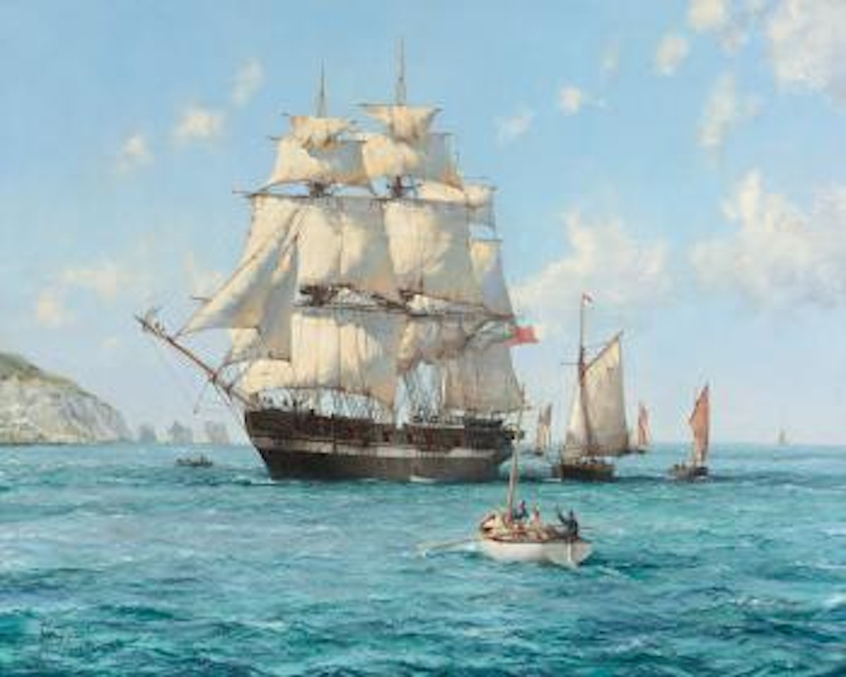 The Arrival, The Thetis by Montague Dawson