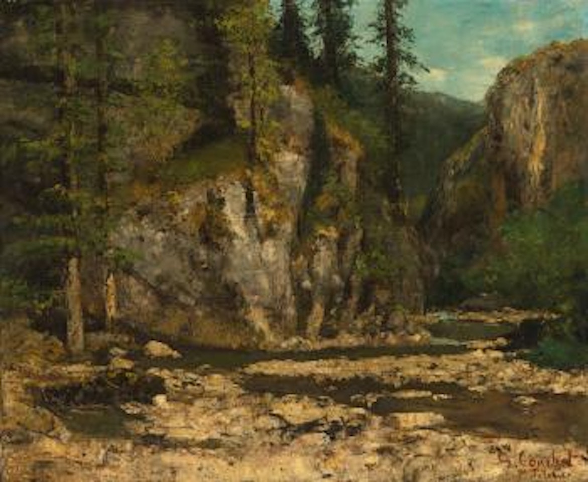 Mountainous Landscape with Stream by Gustave Courbet
