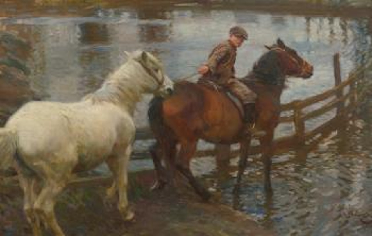 Crossing The Ford by Alfred James Munnings