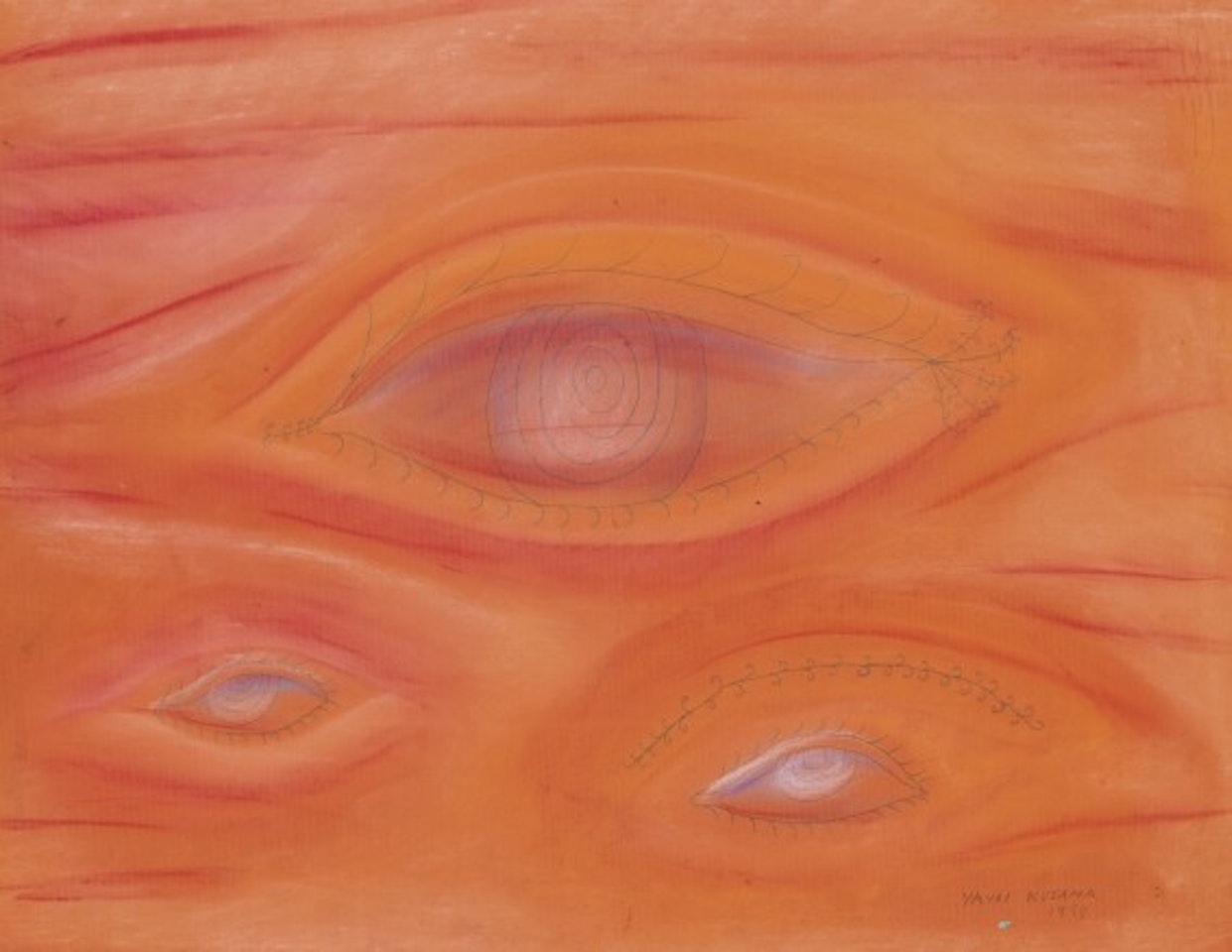 CLOUDS IN THE DUSK (RED CLOUDS) by Yayoi Kusama