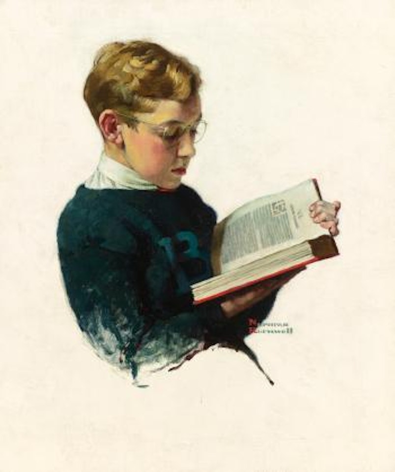 Today Your Boy, Your.. (Boy Reading) by Norman Rockwell