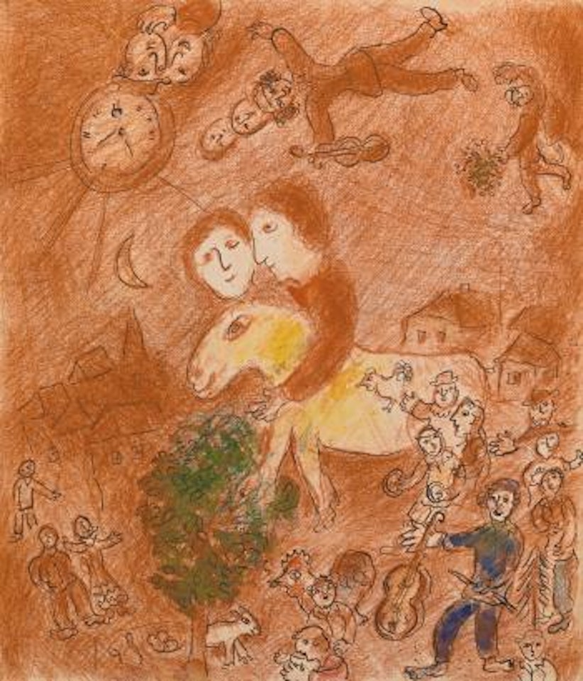 Couple Avec Un Âne by Marc Chagall