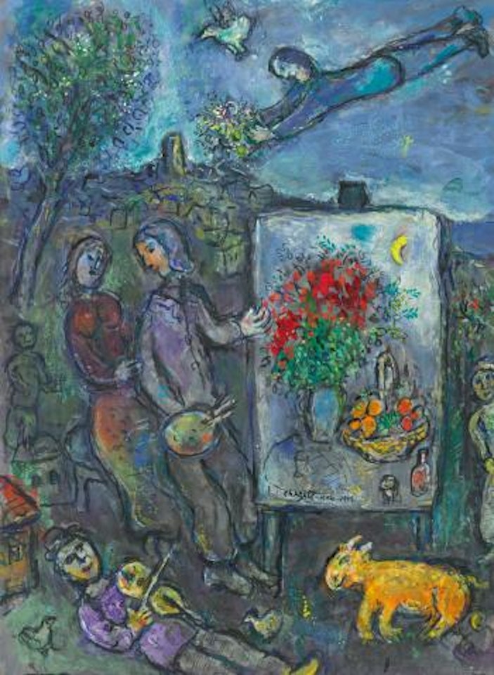 Le Peintre Au Chevalet À Saint-paul by Marc Chagall