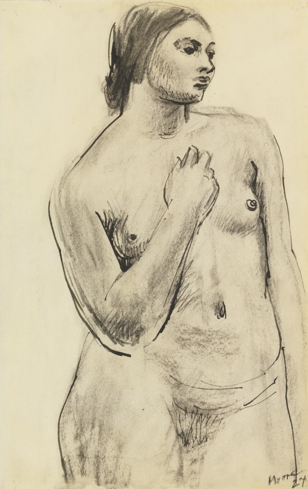 STUDY OF A FEMALE NUDE by Henry Moore
