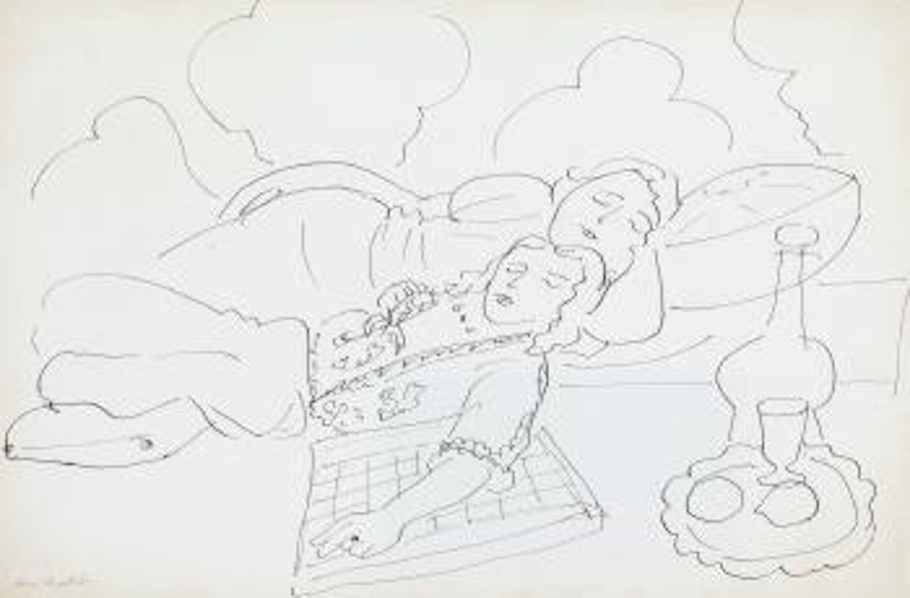 Le Repos Des Modèles, Fond Ornemental Et Damier by Henri Matisse