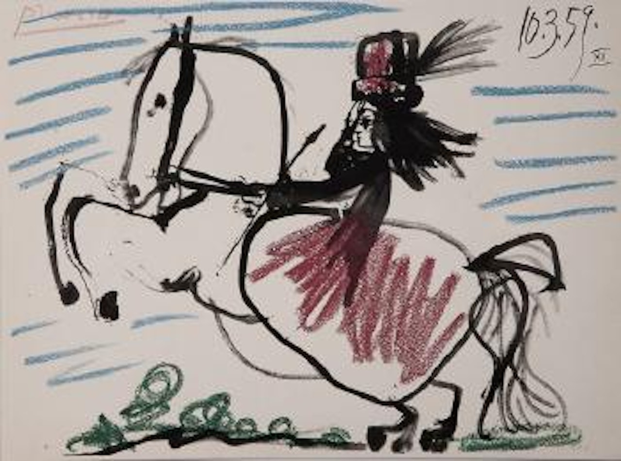 Lady on a horse by Pablo Picasso